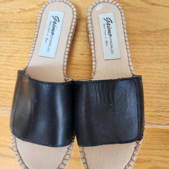 WOMENS LEATHER ESPADRILLES MULES NEW - Picture 1 of 7